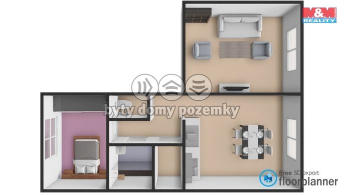 Pronájem, Byt 3+kk, Nové Město na Moravě