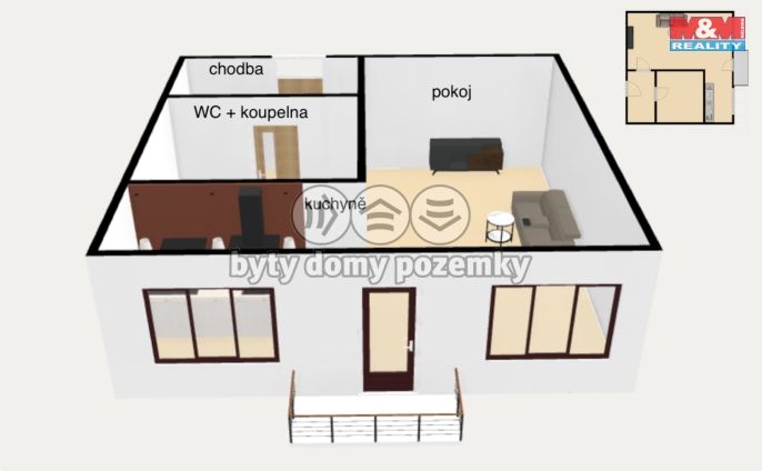 Pronájem, Byt 1+kk, Náchod