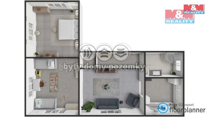 Pronájem, Byt 3+1, Měřín