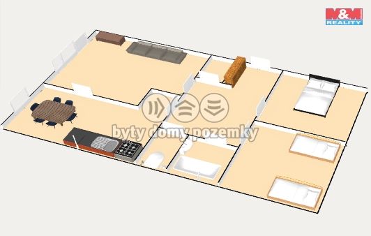 Pronájem, Byt 3+1, Praha