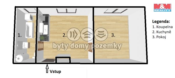 Pronájem, Byt 2+kk, Dobříš
