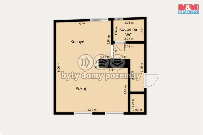 Pronájem, Byt 1+kk, Aš