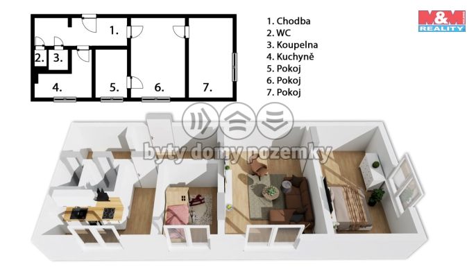 Prodej, Byt 3+1, Melč