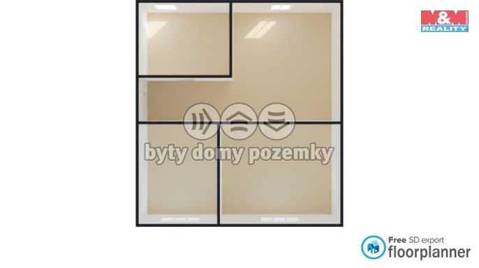 Pronájem, Byt 2+1, Chomutov