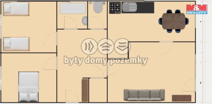 Pronájem, Byt 3+1, Praha