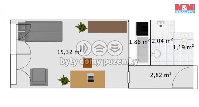 Prodej, Byt 1+kk, Praha