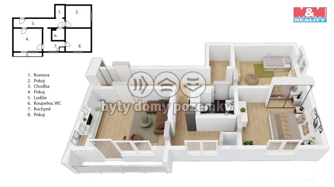 Prodej, Byt 3+1, Žulová