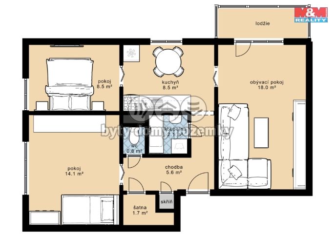 Pronájem, Byt 3+1, Kadov