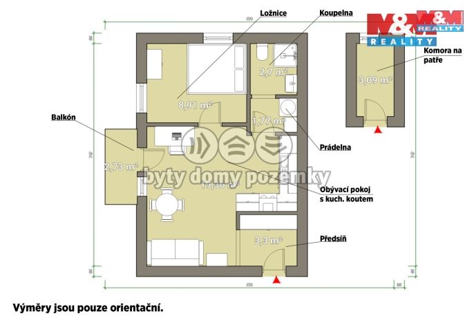 Pronájem, Byt 2+kk, Zbůch