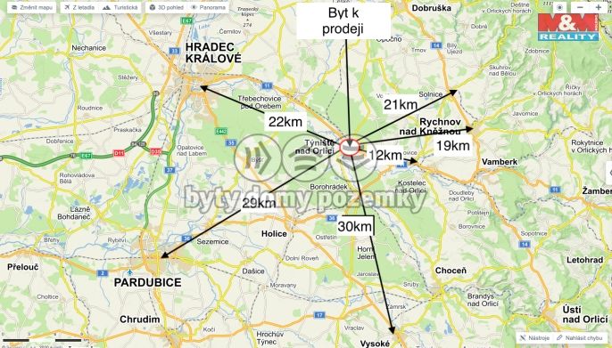 Pronájem, Byt 3+1, Týniště nad Orlicí