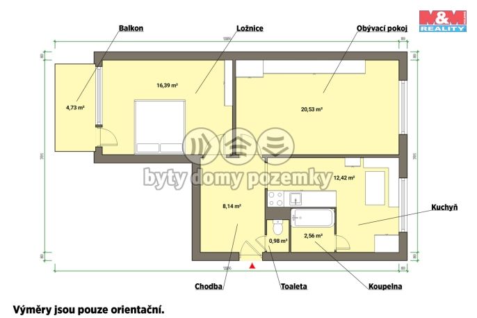 Prodej, Byt 2+1, Planá