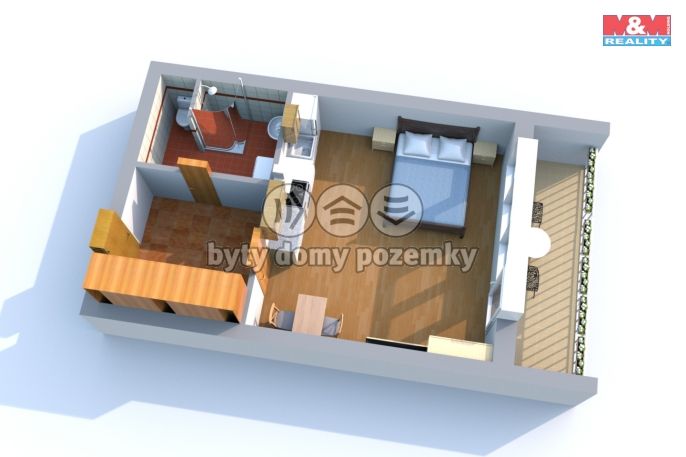 Pronájem, Byt 1+kk, Kolín