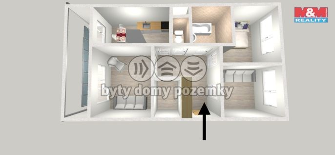 Prodej, Byt 3+1, Odolena Voda
