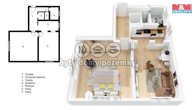 Prodej, Byt 2+1, Kralupy nad Vltavou