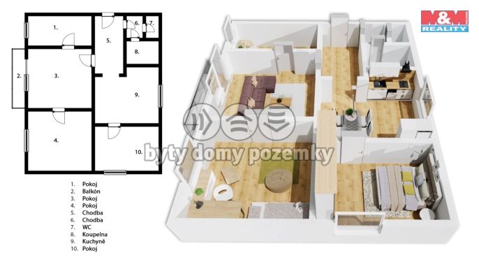 Prodej, Byt 4+1, Rakovník