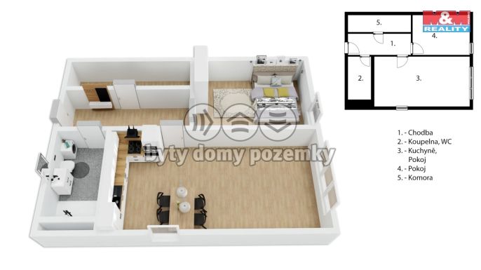 Pronájem, Byt 2+kk, Odolena Voda
