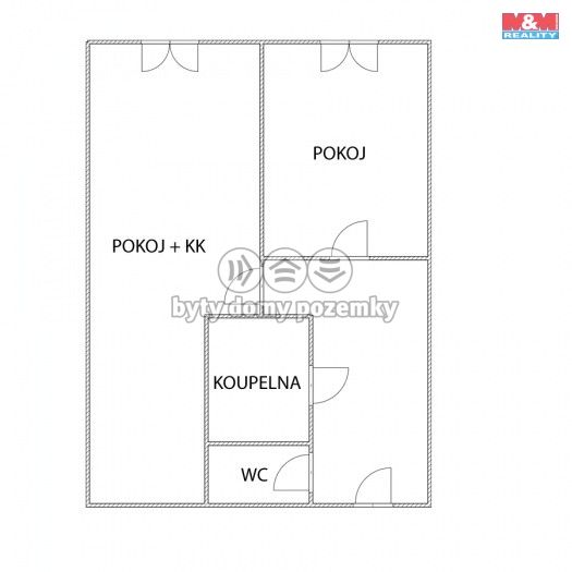 Pronájem, Byt 2+kk, Kolín