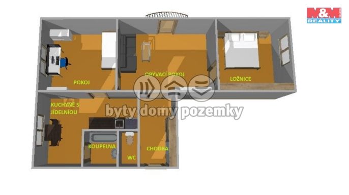 Pronájem, Byt 3+1, Český Krumlov