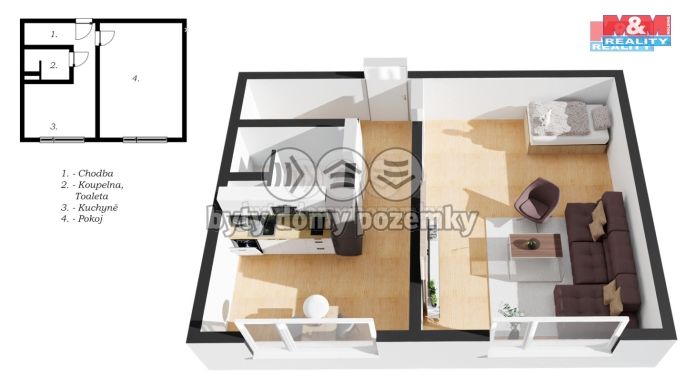 Prodej, Byt 1+1, Hradec Králové