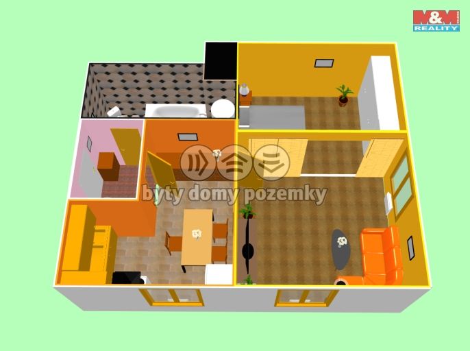 Pronájem, Byt 2+kk, Červené Pečky