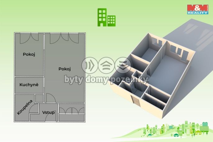 Pronájem, Byt 2+kk, Rožnov pod Radhoštěm