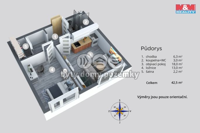 Prodej, Byt 2+kk, Osek