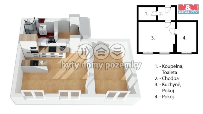 Prodej, Byt 2+kk, Praha