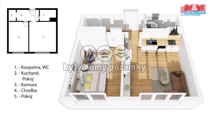 Pronájem, Byt 2+kk, Liberec