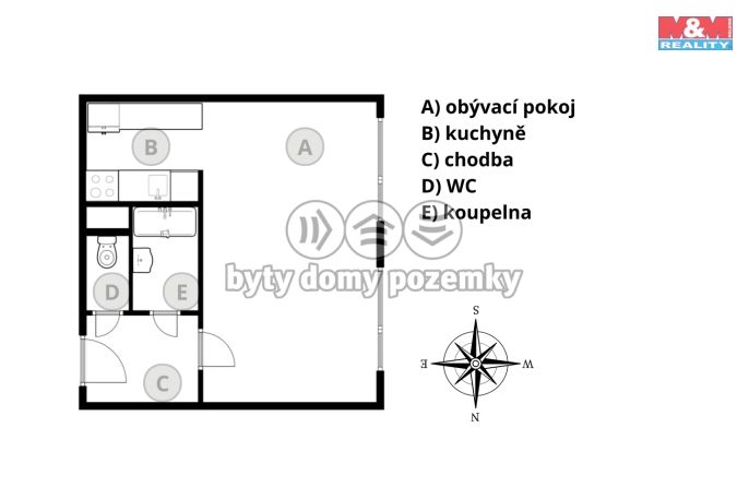 Pronájem, Byt 1+kk, Nymburk