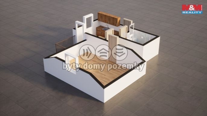 Pronájem, Byt 1+kk, Plazy