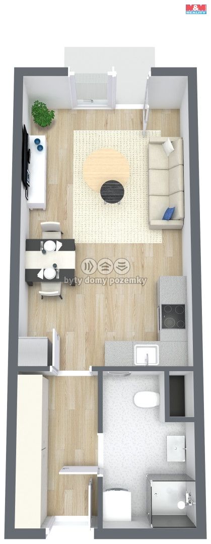 Pronájem, Byt 1+kk, Zlín