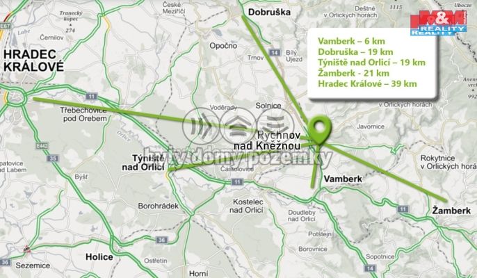 Pronájem, Byt 1+kk, Rychnov nad Kněžnou