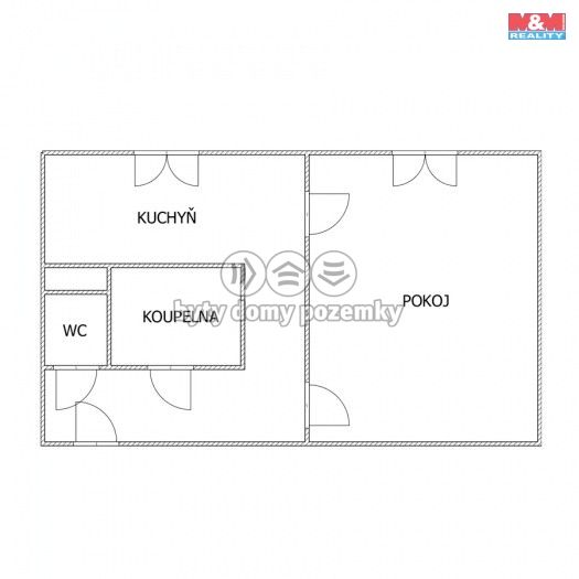 Pronájem, Byt 1+1, Klášterec nad Ohří