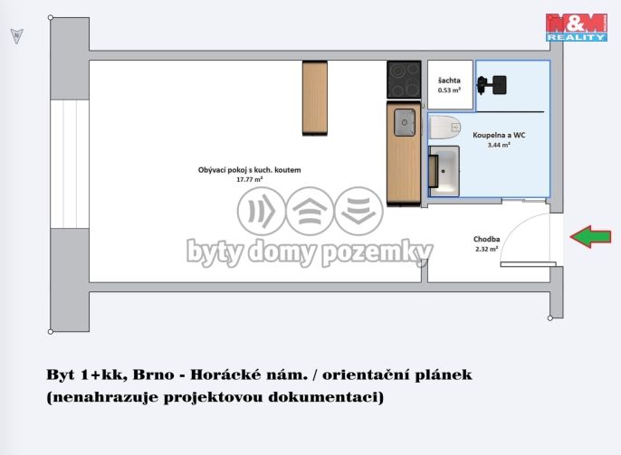 Prodej, Byt 1+kk, Brno