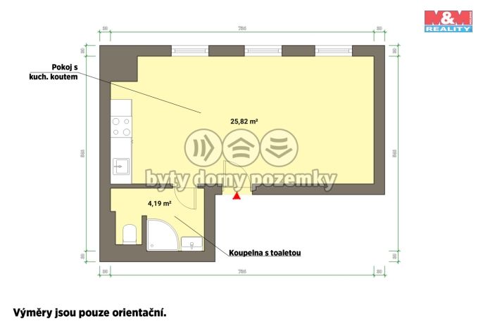 Pronájem, Byt 1+kk, Cheb