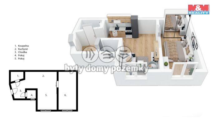 Pronájem, Byt 1+1, Trutnov