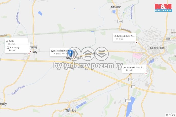 Pronájem, Byt 1+kk, Rostoklaty