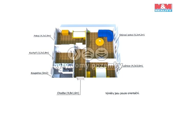 Prodej, Byt 3+1, Hostouň