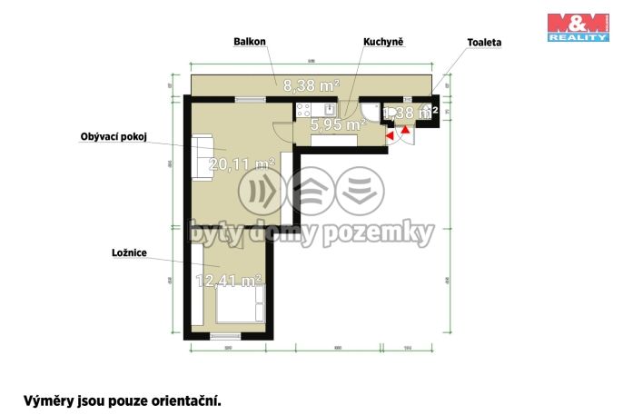 Pronájem, Byt 2+1, Praha