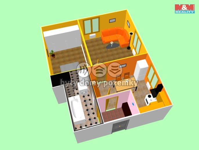 Pronájem, Byt 2+kk, Červené Pečky