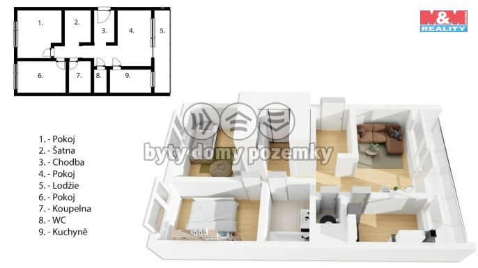 Prodej, Byt 3+1, Pardubice