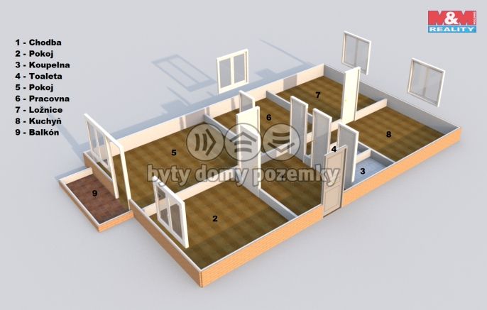 Pronájem, Byt 4+1, Radvanice