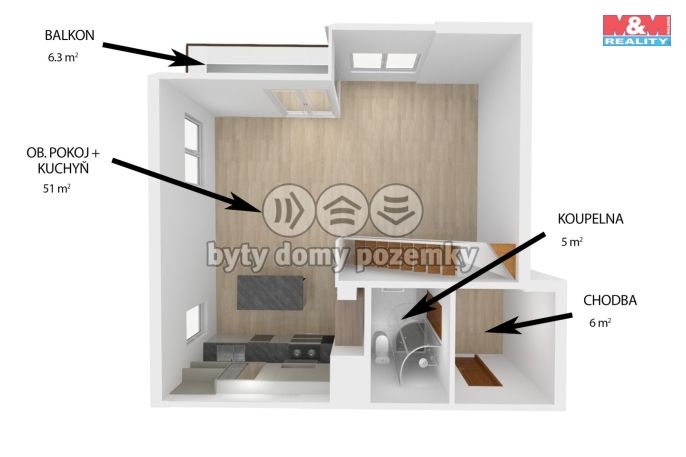 Pronájem, Byt 4+kk, Plzeň