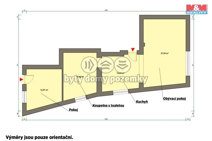 Prodej, Byt 2+kk, Nejdek