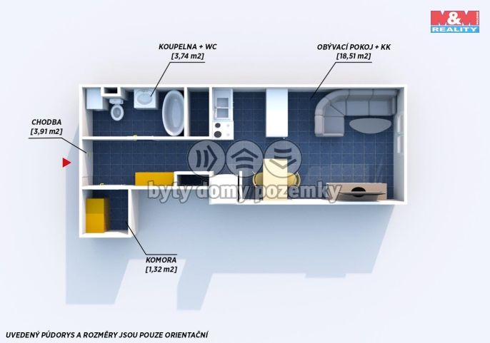 Pronájem, Byt 1+kk, Plzeň