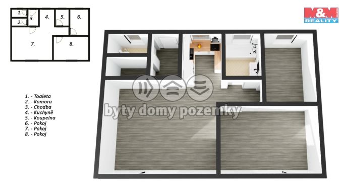 Pronájem, Byt 3+kk, Olomouc