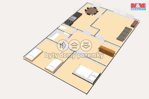 Pronájem, Byt 3+1, Praha