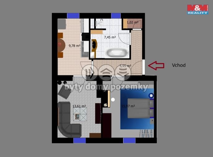 Prodej, Byt 2+1, Kolín