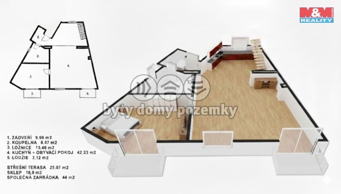 Prodej, Byt 2+1, Poděbrady