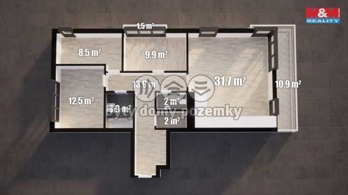 Pronájem, Byt 4+kk, Praha